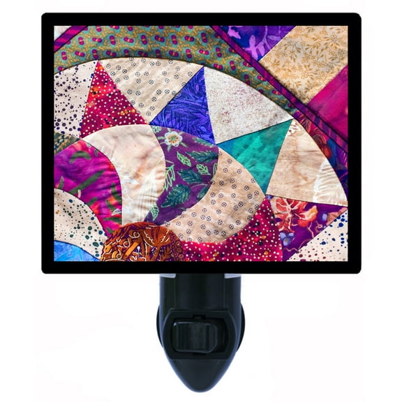 Night Light - Quilt. | Quilting Theme, Includes Free Switchable Insert, 4W Bulb, E12 Base