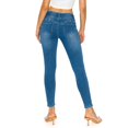 thumbnail image 3 of KHAKI & BLUE Women's Denim Daydream Skinny Jeans Mid Rise 3 Button Closure Butt Lift Super Stretchy Soft Stylish Knit Denim Slim Fit Comfy Casual Pants 77525-DM443 DK 0, 3 of 7