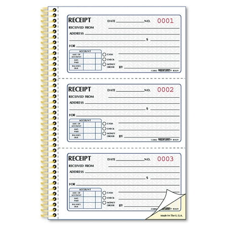 Rediform Money Receipt Book, 5 x 2 3/4, Two-Part Carbonless, 225 Sets/Book