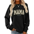 thumbnail image 3 of Mama Sweatshirt for Women Crew Neck Long Sleeve Shirt Casual Loose Black Top, 3 of 7
