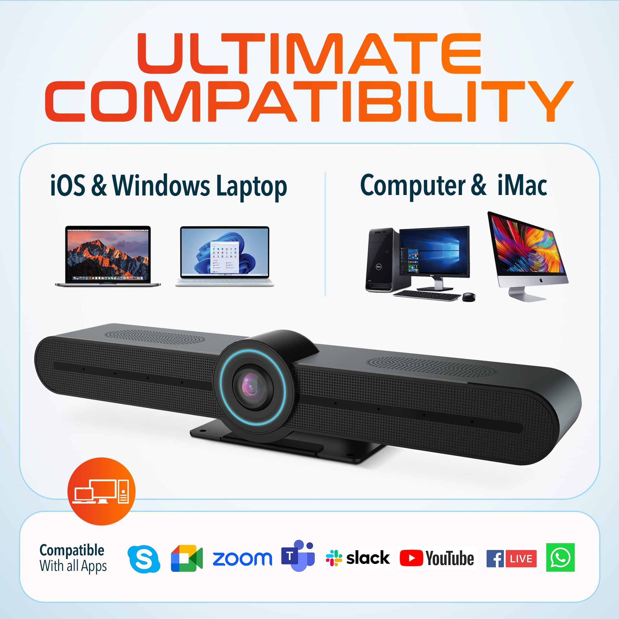 Delton C75 PTZ Ultra HD 4K Webcam with AI Face Tracking & Picture Control, Dual Noise-Canceling Microphones, USB Web Camera with Multiple Ports, Compatible for PC, Laptop, & All Meeting Apps, Black