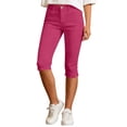 thumbnail image 5 of cfhntfmh Women Side Slit Capri Pants Stretchy Slim Fit Yoga Capris Casual Athletic Running Pants Work Clothes, 5 of 7