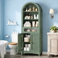 thumbnail image 4 of 66" Tall Bathroom Storage Cabinet with Flip Drawer, Freestanding Storage Cabinet with Doors & Shelves, Arched Cabinets for Bathroom, Living Room, Kitchen, Laundry, Green, 4 of 6