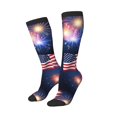 thumbnail image 2 of Womens America Flag Colored Fireworks Knee High Socks Comfy Thermal Boot Long Socks, 2 of 7