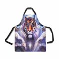 thumbnail image 2 of ASHLEIGH Abstract Eagles and Tiger with Woman Eyes in Space With Stars Adjustable Bib Apron with Pockets Commercial Restaurant and Home Kitchen Apron for Women Men, 2 of 2