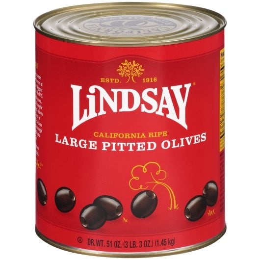 Lindsay Large Pitted Ripe Olives, 51 Ounce, 6 Per Case