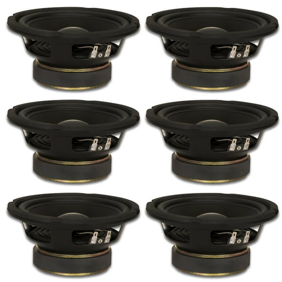 6 Goldwood Sound GW-6024 Rubber Surround 6.5" Woofers 170 Watts each 4ohm Replacement Speakers