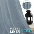thumbnail image 6 of "Primebeau Natural Linen Blended Nickel Grommet Semi Sheer Window Curtain Panels, 52"" W x 84"" L, Stone Blue", 6 of 6