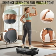FLYBIRD Vibration Plate, Whole Body Workout Vibration Fitness Platform for Lymphatic Drainage, with 2 Resistance Bands