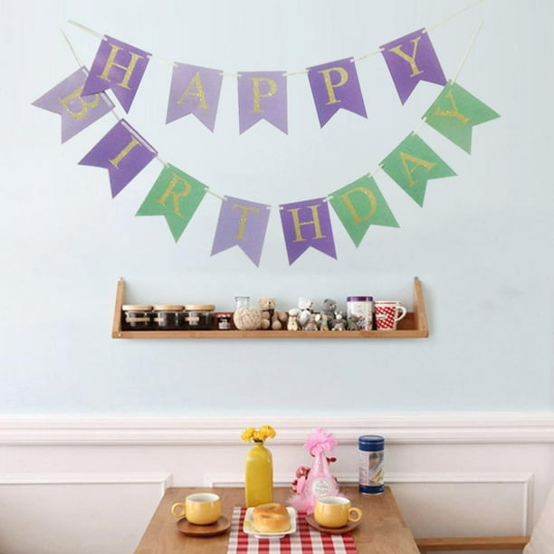 Letras de , pancarta de papel, letrero de cartón, baby shower, decoración y de de cumpleaños, 8.2 pies Colcomx Feliz cumpleaños Bunting Banner