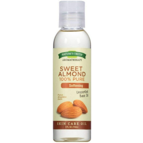 Nature's Truth 100% Pure Unscented Skin Care Base Oil, Sweet Almond 4 oz (Pack of 4)
