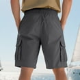 thumbnail image 7 of Mens Plus Size Cargo Shorts Lightweight Elastic Waist Quick Dry Shorts with Pockets for Big and Tall for Outdoor Hiking Beach Gym Shorts, 7 of 7