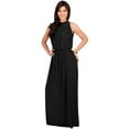 thumbnail image 4 of KOH KOH Long Sleeveless Bridesmaid Wedding Party Guest Summer Flowy Casual Brides Formal Evening Sexy Halter Neck Maxi Dress Gown For Women Black X-Small US 2-4 NT012, 4 of 6