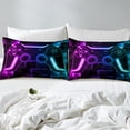 thumbnail image 4 of Gaming Bed Sheets For Boys Teen Game Sheet Set For Kids Gamer Bedding Set Gamepad Home Decor For Bedding Sheet Set Twin Size,Bed Sheet Set Purple Blue Hexagon, 4 of 6