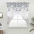 thumbnail image 2 of Swag Valance Curtains for Windows, Blue Beige Coastal Light Filtering Kitchen Curtains with Rod Pocket, Beach Starfish Summer Eucalyptus Window Treatment Valances for Living Room, 36x36 - 2 PCS, 2 of 9