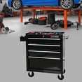 thumbnail image 2 of Rolling Tool Chest, 4 Drawer Tool Box with Wheels, Heavy Duty Industrial Service Cart Storage Organizer with Locking System, Rolling Tool Box Organizer Tool Case for Garage, Repair Shop-BLACK, 2 of 13