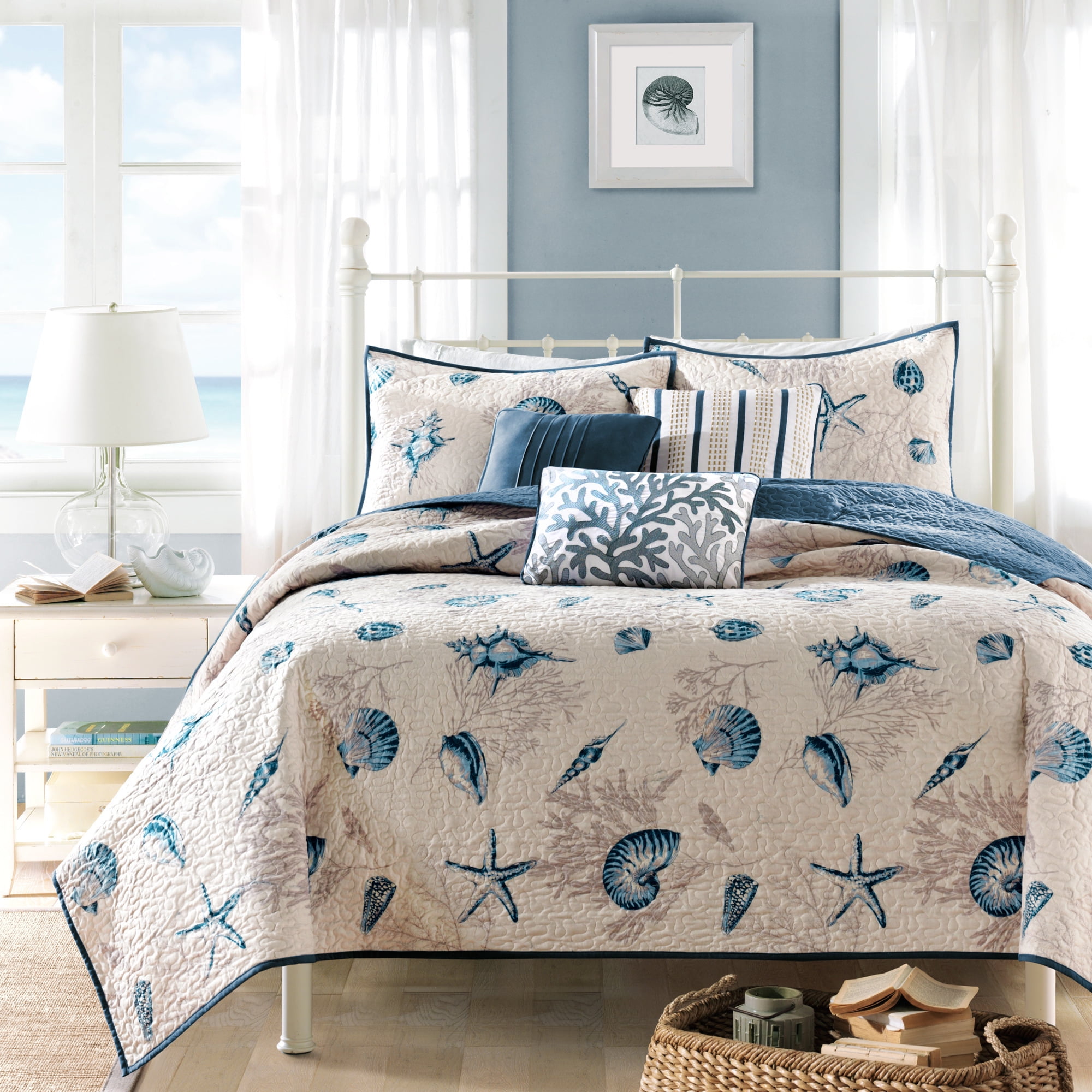 Home EssenceLuxury Coastal 5 Piece Twin/Twin-XL Quilt Set