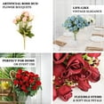 thumbnail image 4 of Efavormart 3 Pack | 13" White Real Touch Artificial Rose Bud Flower Bridal Bouquets, Silk Floral Bush Arrangements, 4 of 10