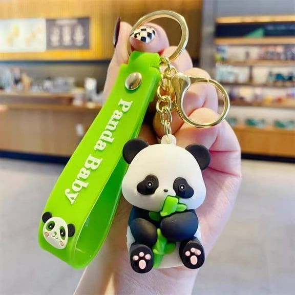 Chengdu Panda Cartoon Keychain Doll Charm Souvenir Gift Key Ring Accessory Travel Memento