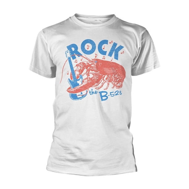The B-52's - Camiseta Rock Langosta para Adultos Unisex (Blanco)