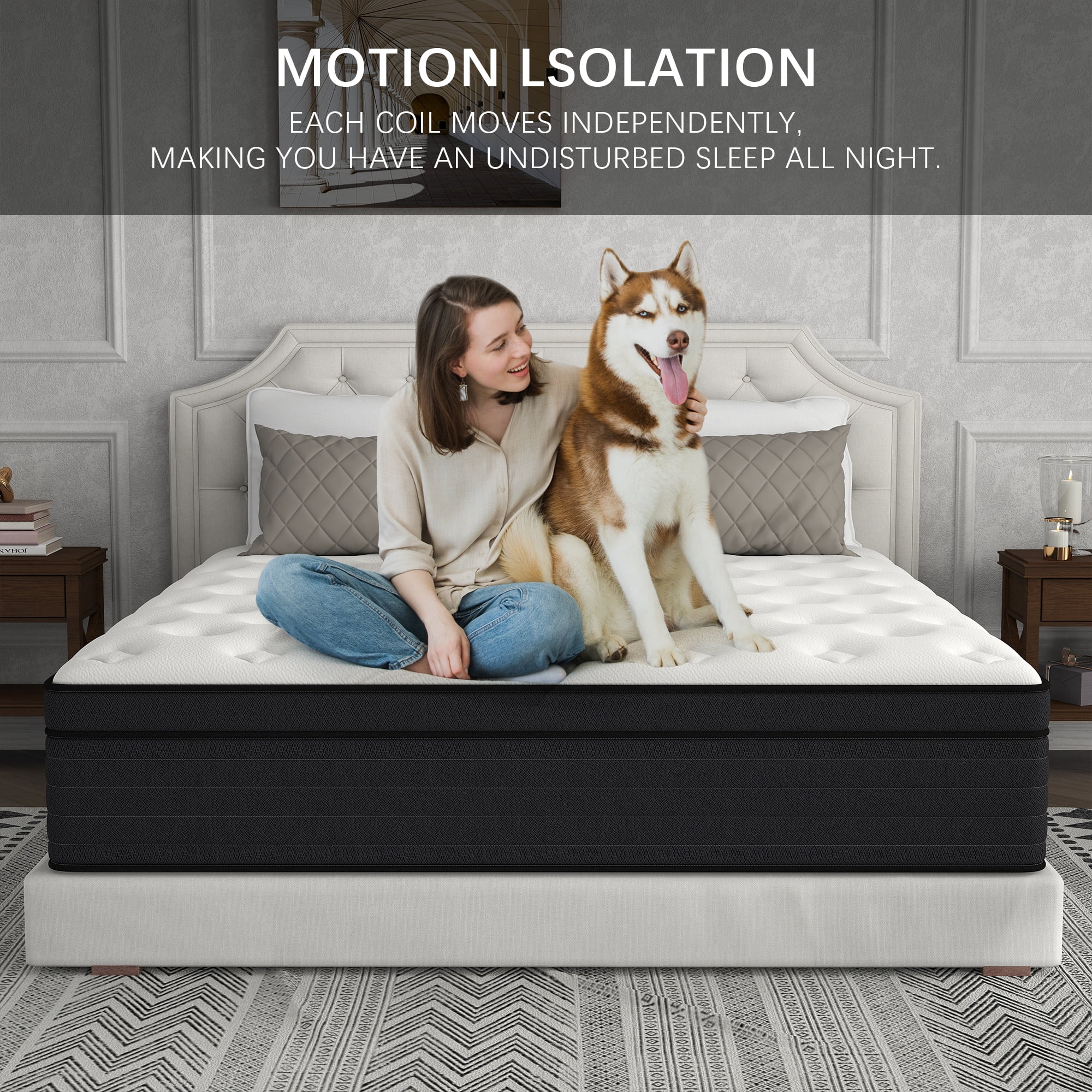 Kviwasha 8 inch Twin Size mattress, Medium Hybrid Innerspring Mattress in a Box, Supportive & Pressure Relief, Adult