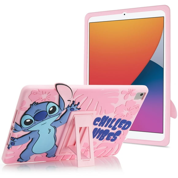Disney Lilo and Stitch Kids Case for iPad - 9th Generation iPad Case, iPad 8th Generation Case, iPad 7th Generation Case - 10.2 Case 2019/2020/2021 - Tablet Cover with Stand, Shockproof Silicone