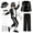Silver, variant on AoDai Children's dance costumes: retro black sequined jackets, pants, hats, and gloves from the '80s and '90s,Halloween stage outfits
