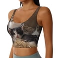 thumbnail image 2 of Goofa Cat Family Printed Sports Bras for Women, High Impact Running Bra Workout Crop Tank Tops Longline Sports Bra Push up-Large, 2 of 9