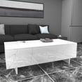 thumbnail image 3 of COSVALVE Modern Marble Coffee Tables 41"x20"x14" Living Room High Gloss Rectangular Furniture,White, 3 of 6