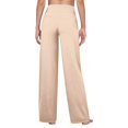 thumbnail image 3 of JUUNthy Womens Dress Pants, Flat Front Straight Leg Stretchy High Waist Business Works Trousers with Pockets Brown M, 3 of 10
