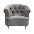 thumbnail image 3 of Winifred  Accent Chair Gray Velvet  Upholstered  Button  Tufted  Rolled  Arms, 3 of 9