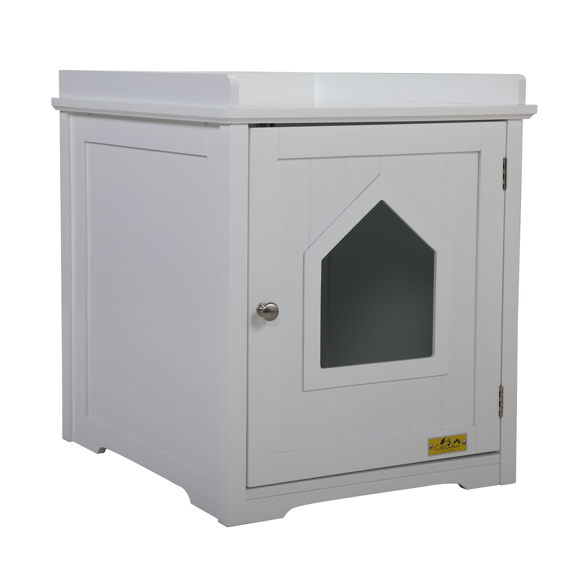 Coziwow Cat House Hidden Litter Box Furniture w/Apron Top Cat Home