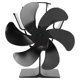 thumbnail image 1 of 6 Blades Heat Powered Stove Fan Self Starting High Temperature Resistant Fireplace Fan LT385 4 Black 165mm Diameter, 1 of 4