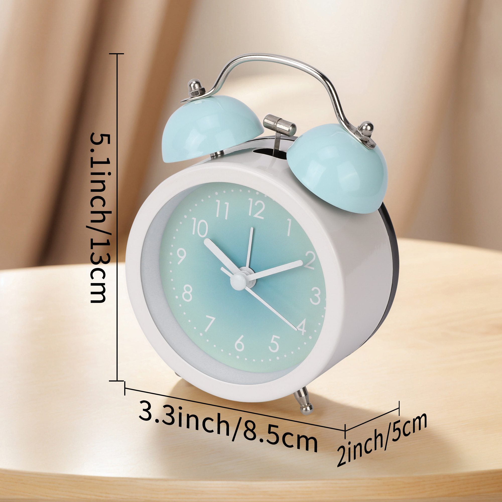 Unique Bargains Gradient Colorful Design Loud Clear Alarm Lake Green 3.3"L x 2.0"W x 5.1"H