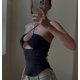 thumbnail image 1 of VISgogo Mujeres Casual Tank Tops, Color sólido Sin Mangas Sin Espalda Slim-Fit Hollow-Out Cordón Halter Crop Tops VISgogo moda, 1 of 2