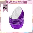 thumbnail image 3 of Uxcell 100 Count Purple Foil Muffins Cupcake Liners Standard Size Baking Cups, 3 of 6