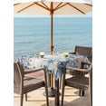 thumbnail image 2 of Outdoor Tablecloth with Umbrella Hole & Zipper, Blue Coastal Starfish Rectangle Tablecloth 52x70 Inch, Beach Nautical Shell Eucalyptus Vintage Patio Table Cover Waterproof Table Cloth for Picnic, 2 of 6