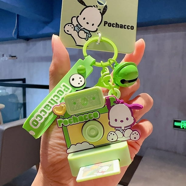 Llavero con colgante de cámara de proyección de dibujos animados de Sanrio con forma de perro de orejas grandes de peluche para mujer