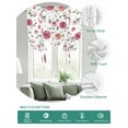 thumbnail image 2 of Pink Flowers Tie Up Curtains for Windows 54 Inch Length Balloon Curtains Kitchen Adjustable Balloon Window Shade Simple Romantic Botanical Floral Leaves Tie Up Valance Bathroom Curtain Window 42"x54", 2 of 6