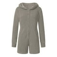 thumbnail image 3 of yievot Womens Long Sleeve Hooded Romper Pajamas Casual Winter Warm Adult Onesies Sleepwear, 3 of 4