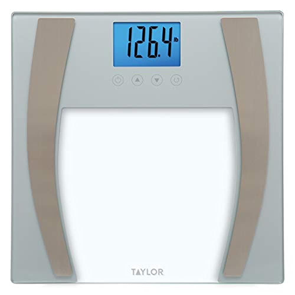 Taylor 12 x 12 inch Glass Digital Body Composition Scale Bathroom Scale Gray