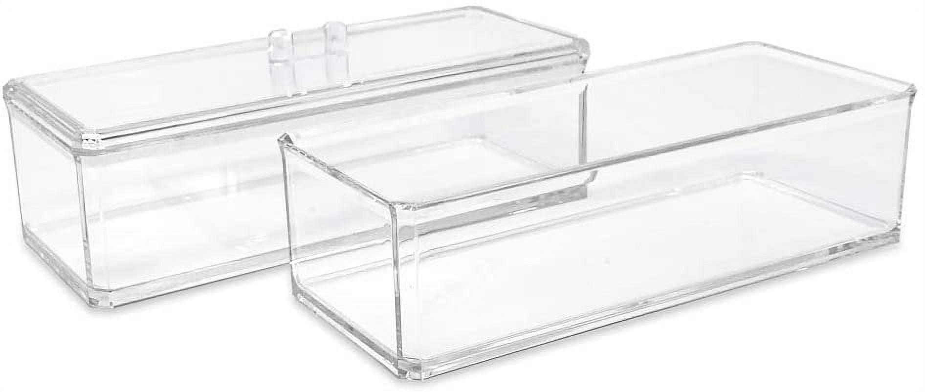 Isaac Jacobs Clear Acrylic Rectangular Stackable (2-Pack) Storage Organizer with Lid