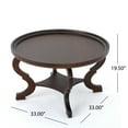 thumbnail image 3 of GDF Studio Isabella Traditional Faux Wood Circular Coffee Table, Dark Walnut, 3 of 7