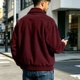 thumbnail image 3 of Men's Bomber Corduroy Jacket Long Sleeve Fashion Stylish Jacket Winter Warm Outdoor Hiking Zip Up Sweater Jacket for Office Daily Travel Outerwear Coat with Pockets, 3 of 6
