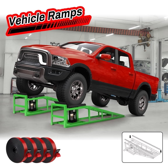 Lafati 2-Pack Hydraulic Car Ramps: Heavy-Duty Vehicle Ramps with 5T / 10000lbs Jack Load Capacity, Portable Design for Effortless Oil Changes and Car Lifts