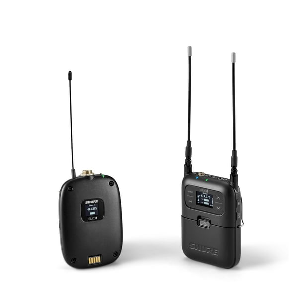 Sistema de mochila portátil inalámbrico digital Shure SLXD15 con transmisor de bolsillo SLXD1 y rece