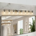 thumbnail image 2 of ACE-LIGHTS,Modern 8-Lights Vanity Bathroom Mirror Light with Clear Glass Shades(Bulbs Not Included),Contemporary Wall Sconce for Bathroom,Dressing Room,Bedroom,Living Room(Brushed Nickel), 2 of 11