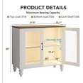 thumbnail image 3 of Glass Display Buffet Cabinet with LED Lighting, Adjustable Storage Shelves & Glass Doors, Sideboard Storage Cabinet for Kitchen,Living Room, Coffee Bar, Entryway (White, 62.8" W), 3 of 6