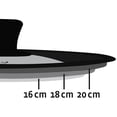 thumbnail image 5 of Tapa universal para ollas, sartenes y sartenes - Vidrio templado con borde de silicona resistente al calor. Compatible con utensilios de cocina de 16, 18 y 20 cm de diámetro., 5 of 5
