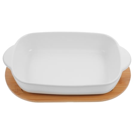 GAXIRE White Ceramic Rectangle Baking Dish Set - Oven Ceramic Baking Tray for Serving and Cooking